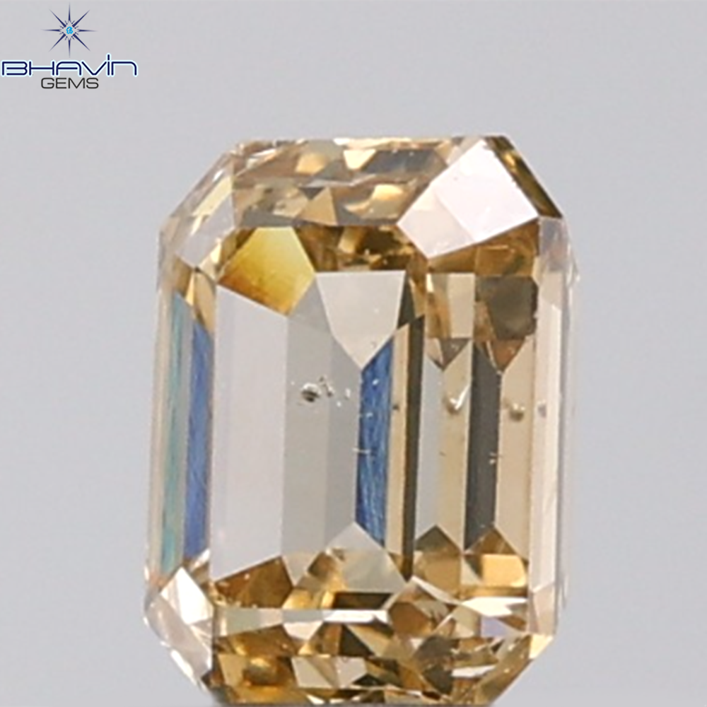1.00 CT Emerald Diamond Natural Brown Color SI Clarity (5.92 MM)