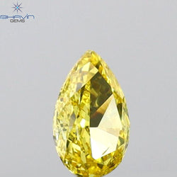 0.19 CT Pear Shape Natural Diamond Yellow Color VS2 Clarity (4.46 MM)