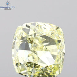 GIA Certified 1.00 CT Cushion Diamond Yellow Color Natural Diamond VS2 Clarity (5.33 MM)