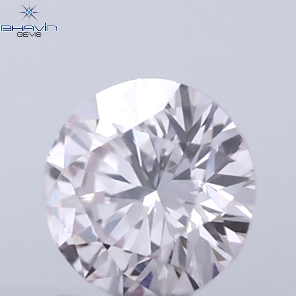 0.18 CT ラウンド ローズ カット シェイプ 天然ダイヤモンド ピンク色 I2 クラリティ (3.86 MM)