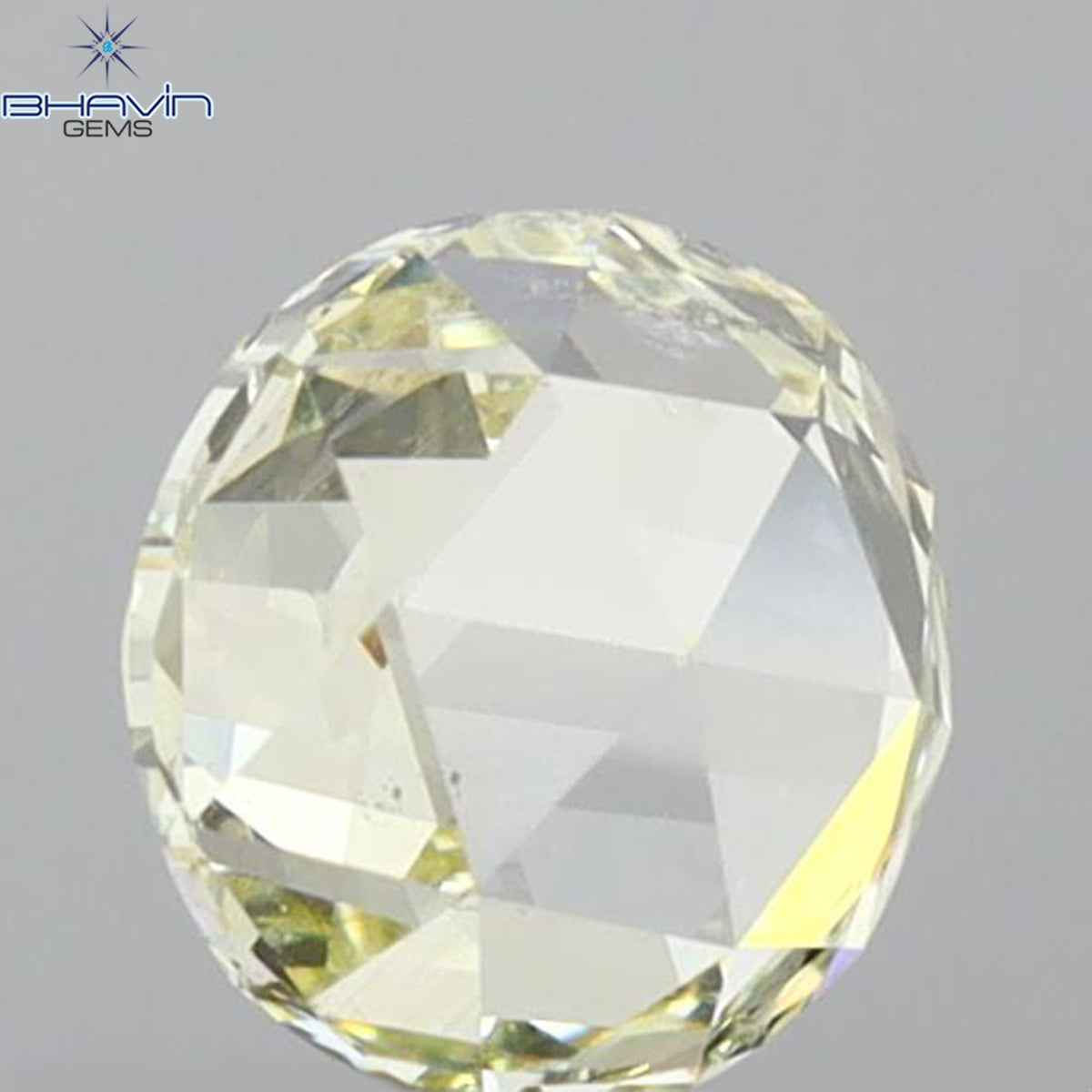 0.63 CT Natural Round Rose Cut Diamond Light Yellow Color Clarity SI1 (5.42 MM)
