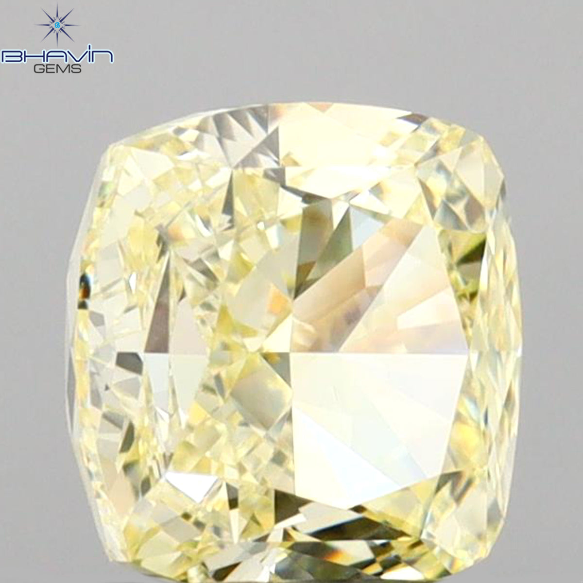 GIA Certified 1.27 CT Natural Cushion Diamond Fancy Light Yellow Color Clarity VS1 (5.97 MM)