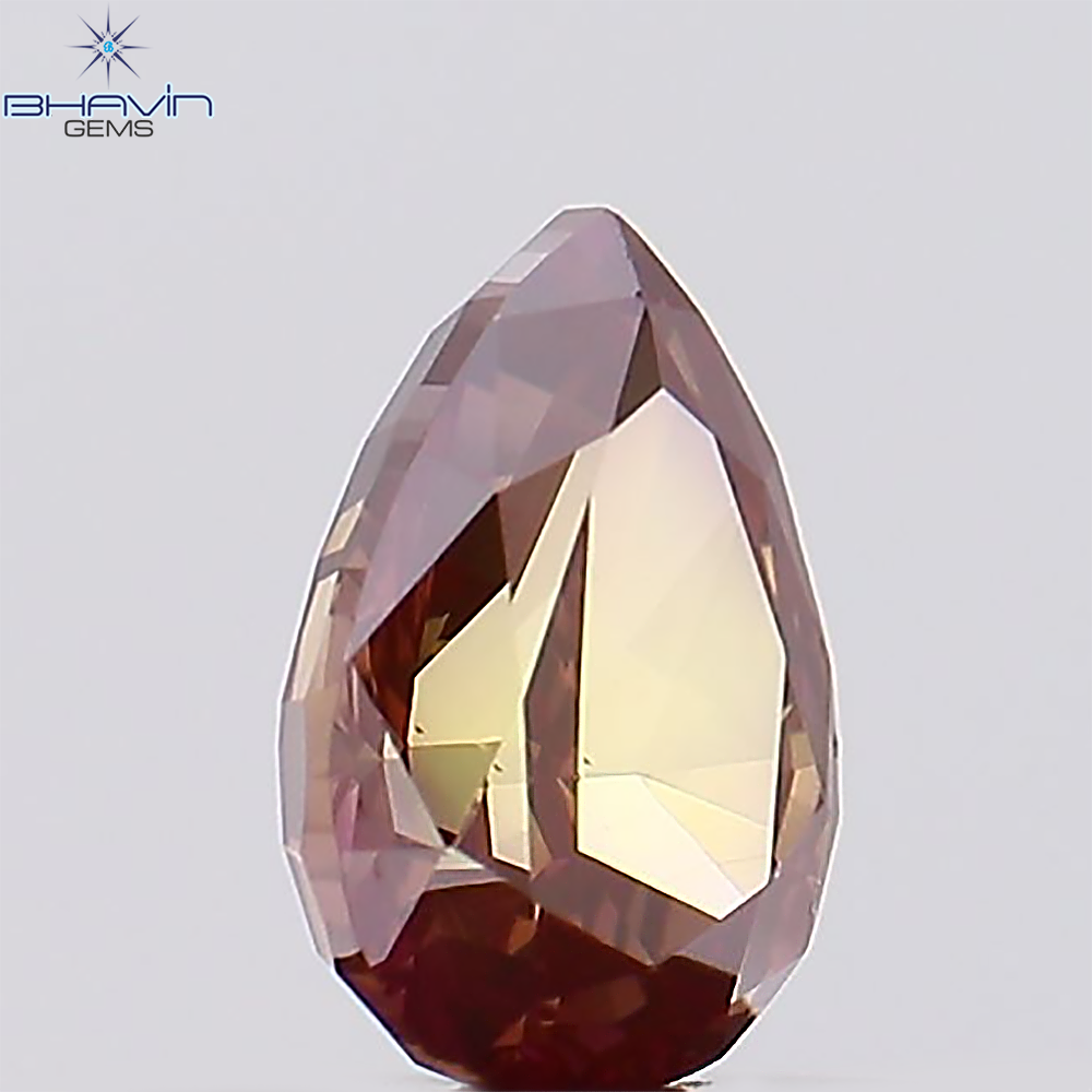 0.40 CT Natural Pear Diamond Enhanced Pink Color Clarity VS1 (5.39 MM)