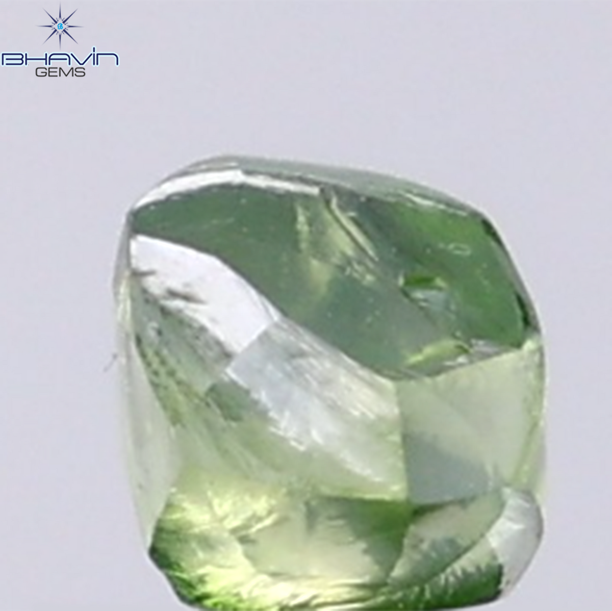 0.92 CT Natural Rough Diamond Enhanced Green Color Clarity VS (5.77 MM)