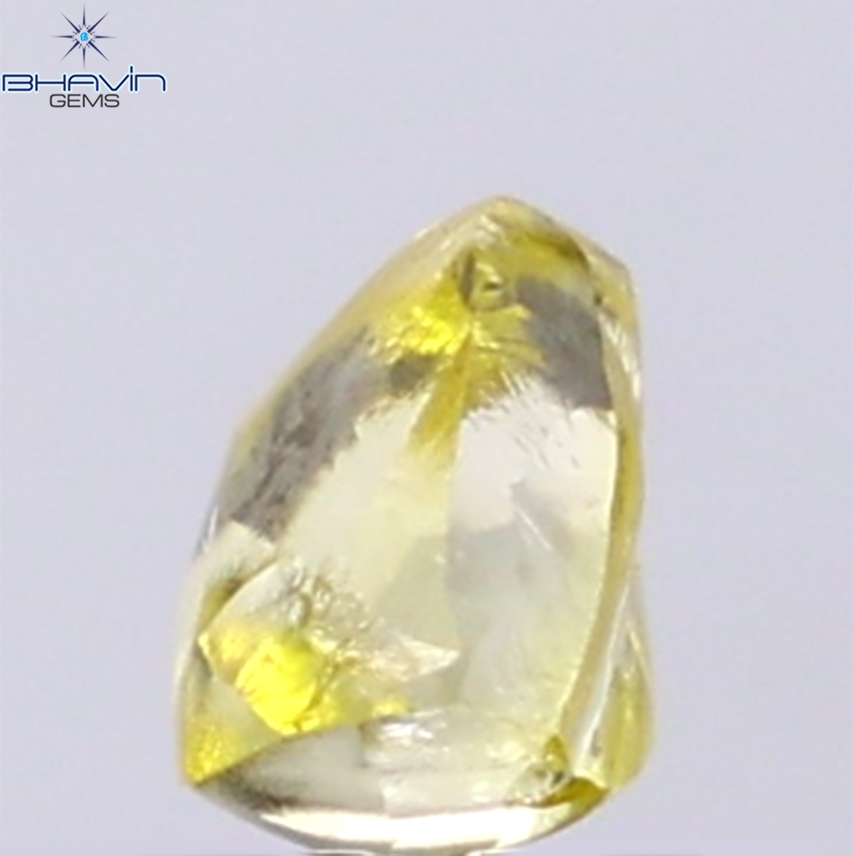 0.91 CT Natural Rough Diamond Enhanced Yellow Color Clarity VS (5.57 MM)