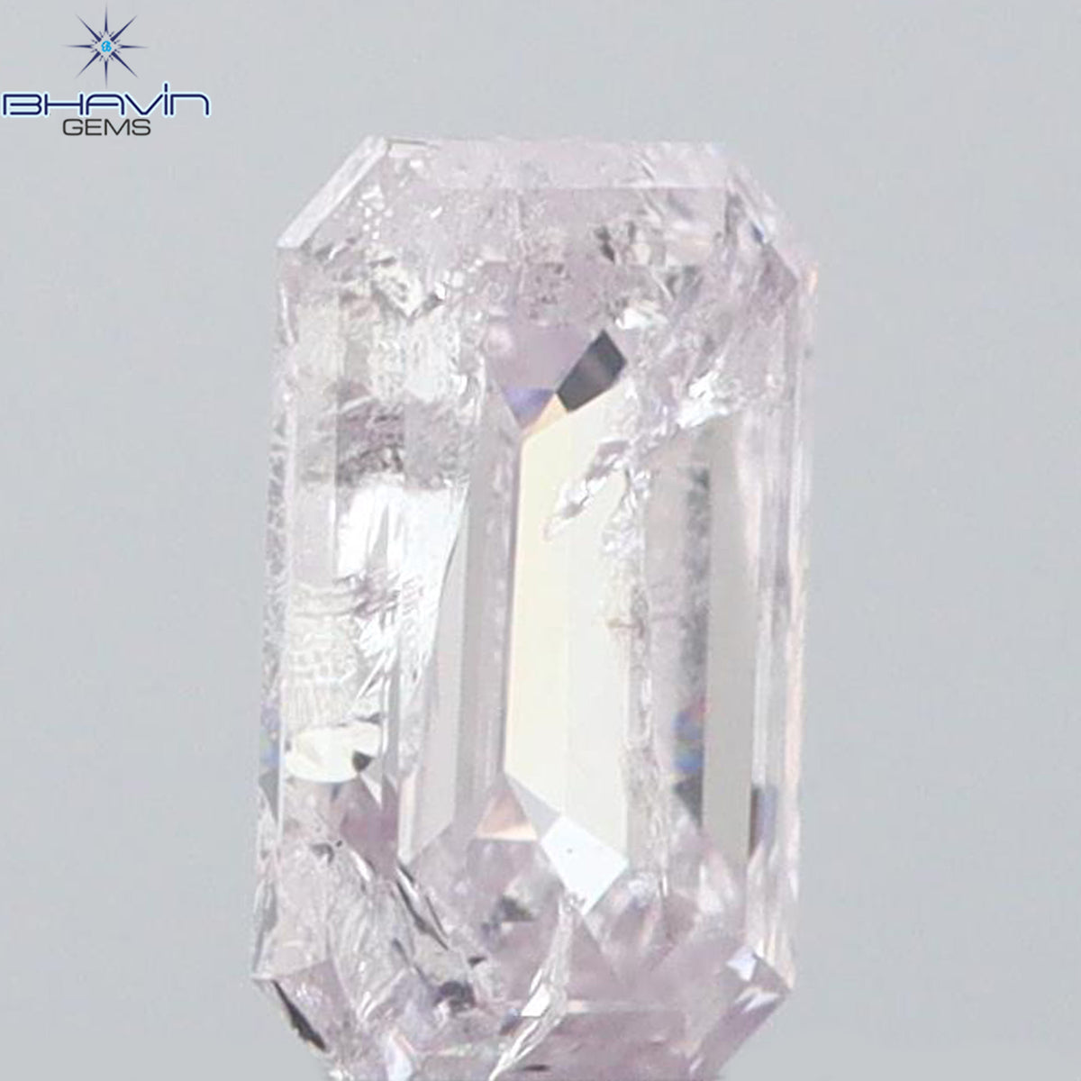 0.43 CT エメラルド シェイプ ナチュラル ダイヤモンド グレー色 SI1 クラリティ (5.22 MM)