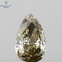 0.16 CT Pear Shape Natural Diamond Green (Chameleon) Color VS2 Clarity (4.58 MM)