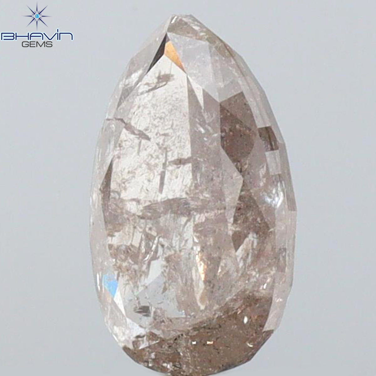 0.66 CT Natural Pear Diamond Pink Color Clarity I3 (7.14 MM)