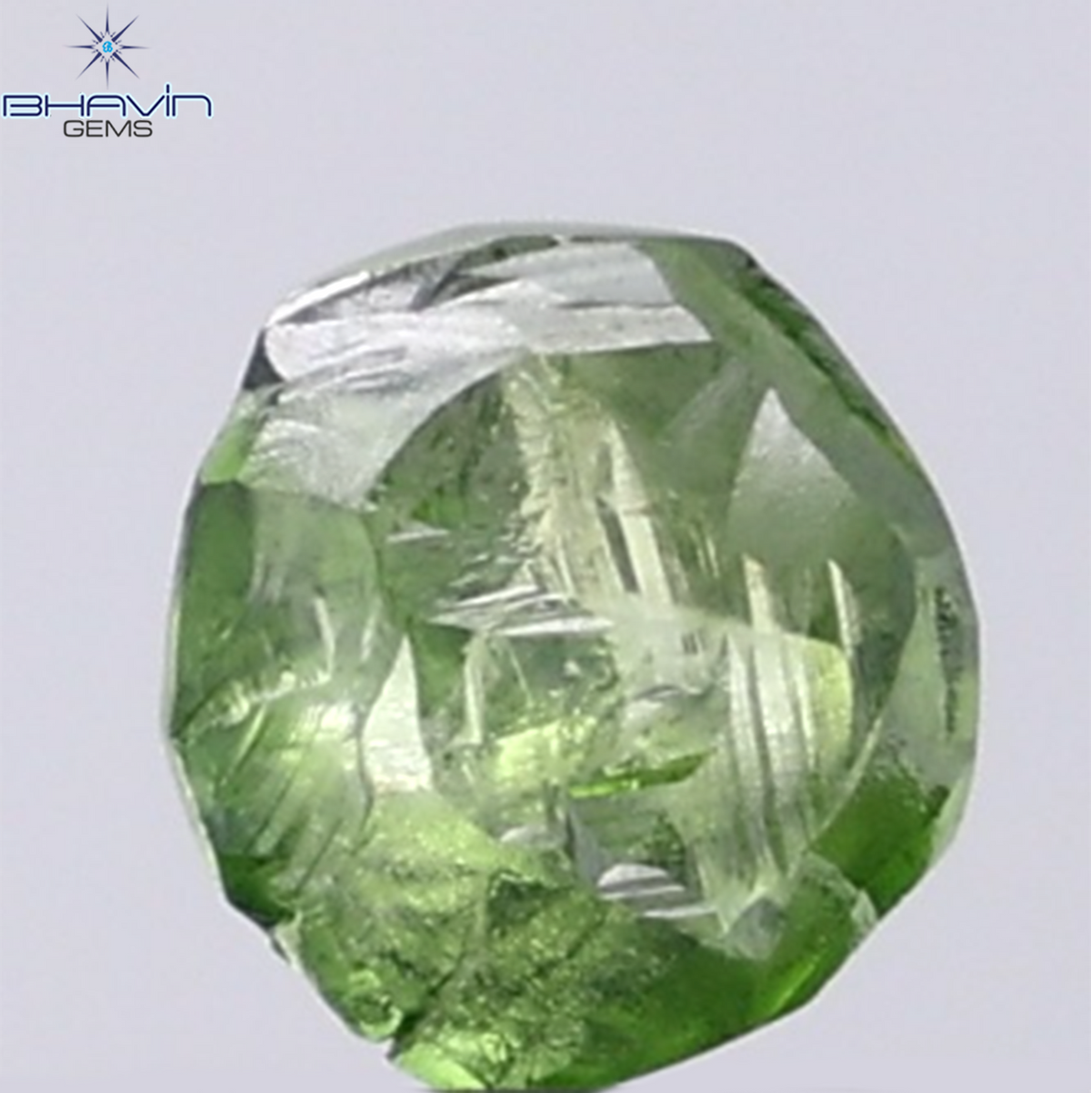 0.93 CT Natural Rough Diamond Enhanced Green Color Clarity VS (6.40 MM)