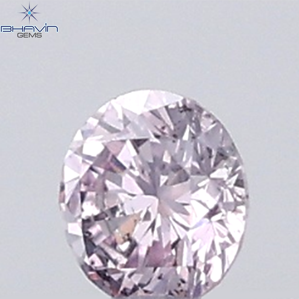 0.18 CT ラウンド ローズ カット シェイプ 天然ダイヤモンド ピンク色 I2 クラリティ (3.86 MM)