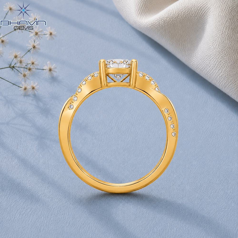 Round Cut Diamond Infinity Twist Engagement Ring