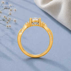 Round Cut Diamond Infinity Twist Engagement Ring
