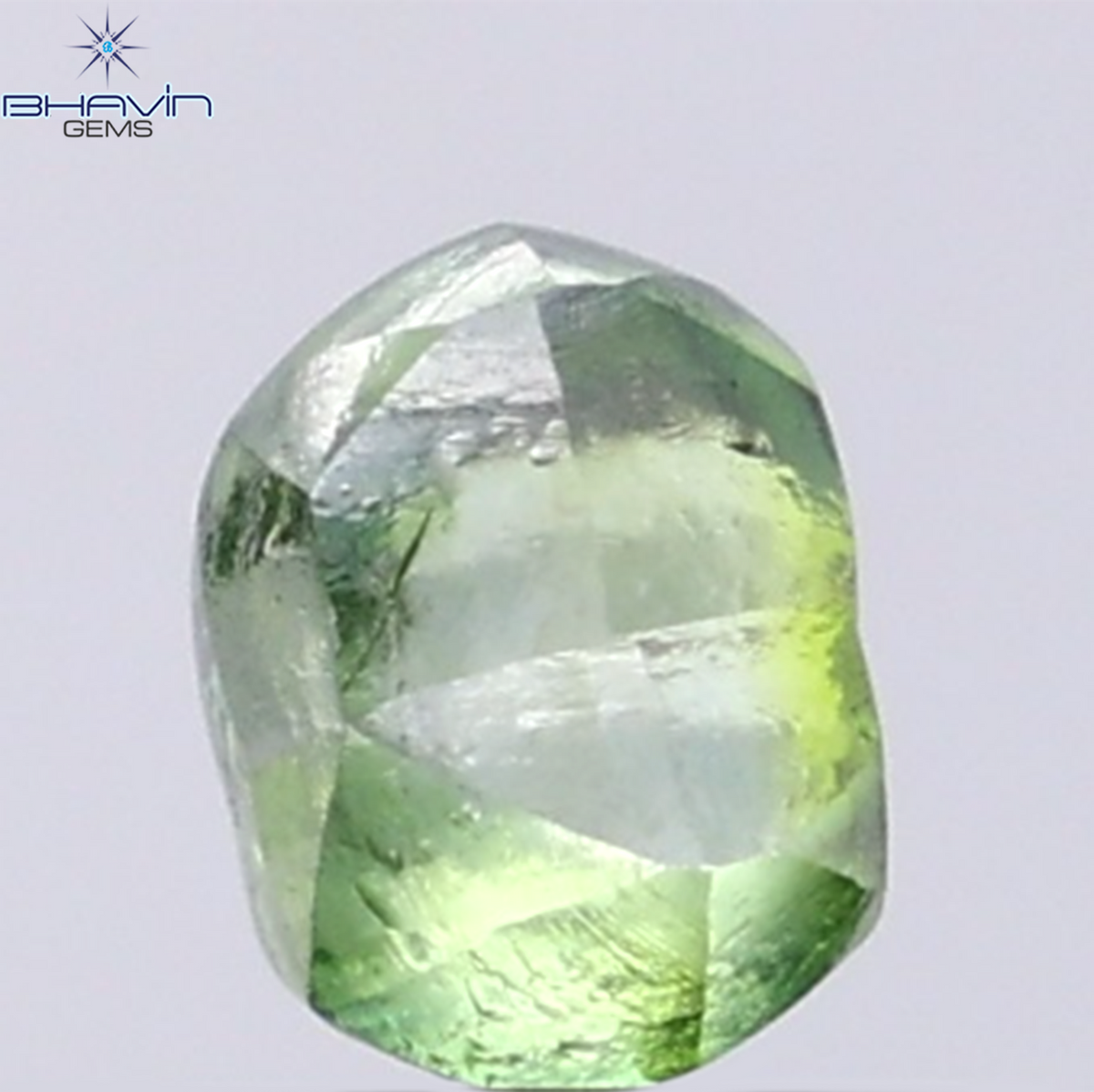 1.28 CT Natural Rough Diamond Enhanced Green Blue Color Clarity VS (6.48 MM)