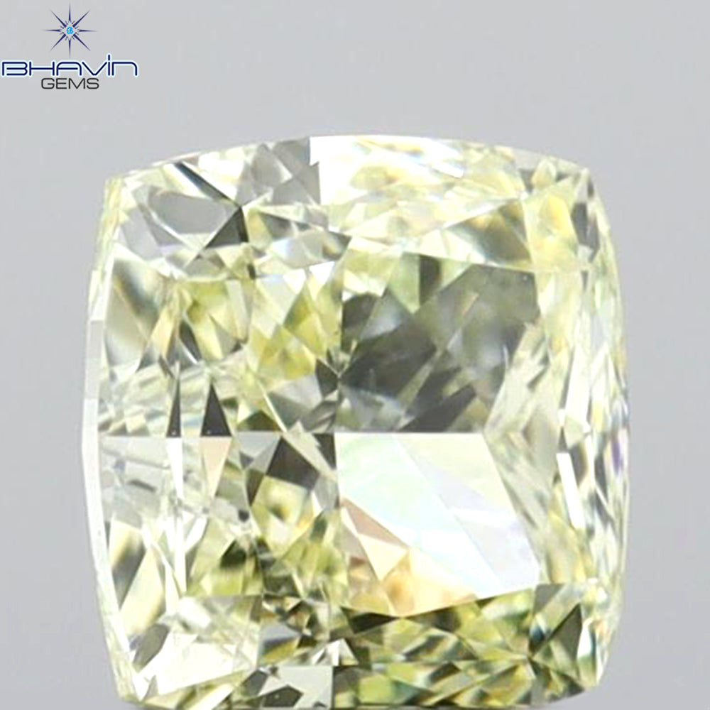 GIA Certified 1.03 CT Cushion Diamond Natural Yellow Color SI1 Clarity (5.49 MM)