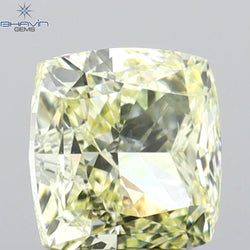 GIA Certified 1.03 CT Cushion Diamond Natural Yellow Color SI1 Clarity (5.49 MM)