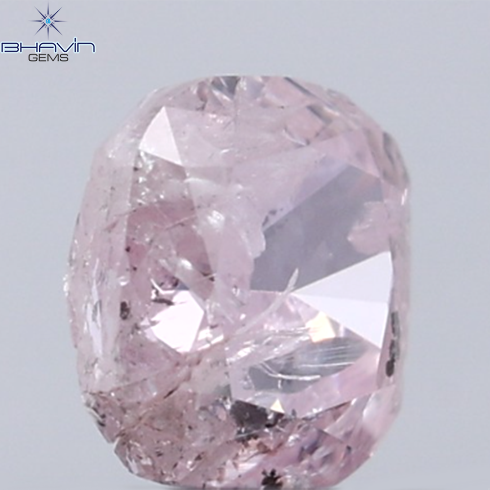 0.37 CT Cushion Diamond Natural Pink Color I3 Clarity (4.13 MM)