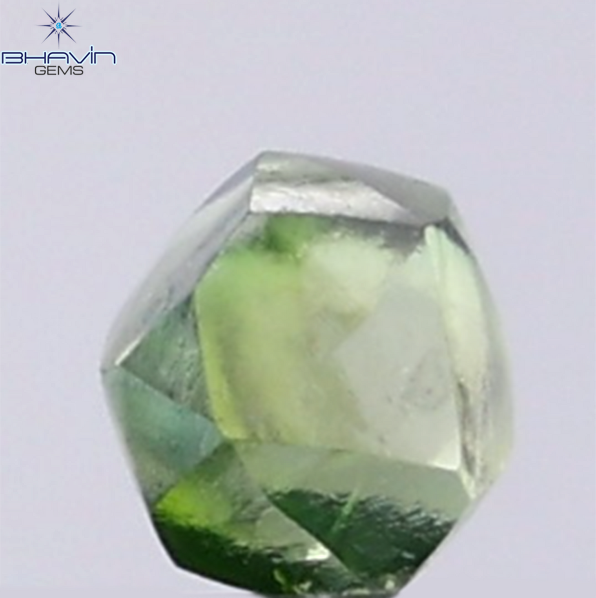 0.93 CT Natural Rough Diamond Enhanced Green Color Clarity SI (5.75 MM)