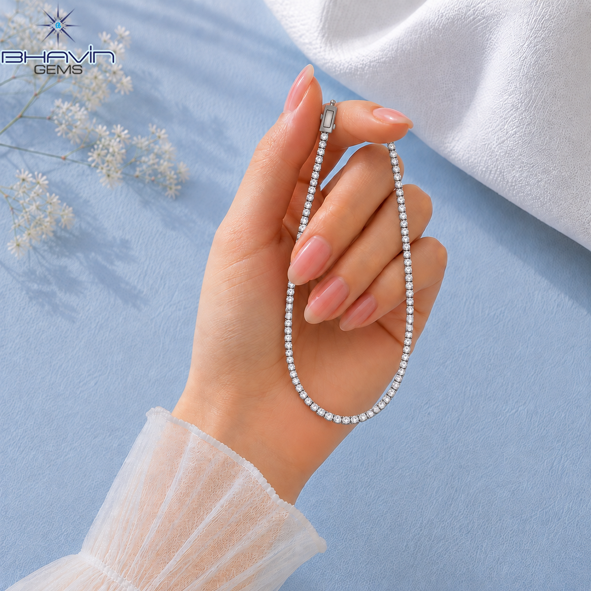 Classic Round Diamond Tennis Necklace