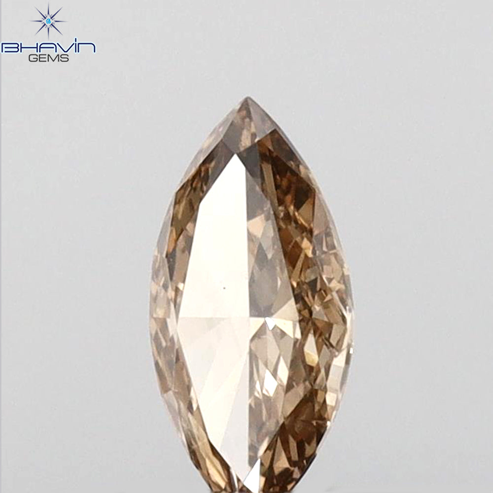 0.24 CT Marquise Shape Natural Loose Diamond Brown Pink Color VS2 Clarity (6.55 MM)