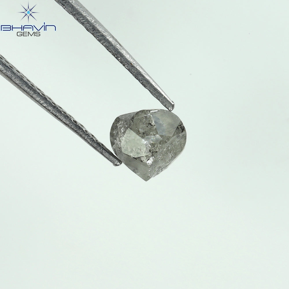 0.72 CT Heart Shape Natural Diamond Salt And Pepper Color I3 Clarity (4.55 MM)