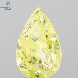 GIA Certified 1.10 CT Pear Natural Diamond Yellow Color I3 Clarity (8.27 MM)