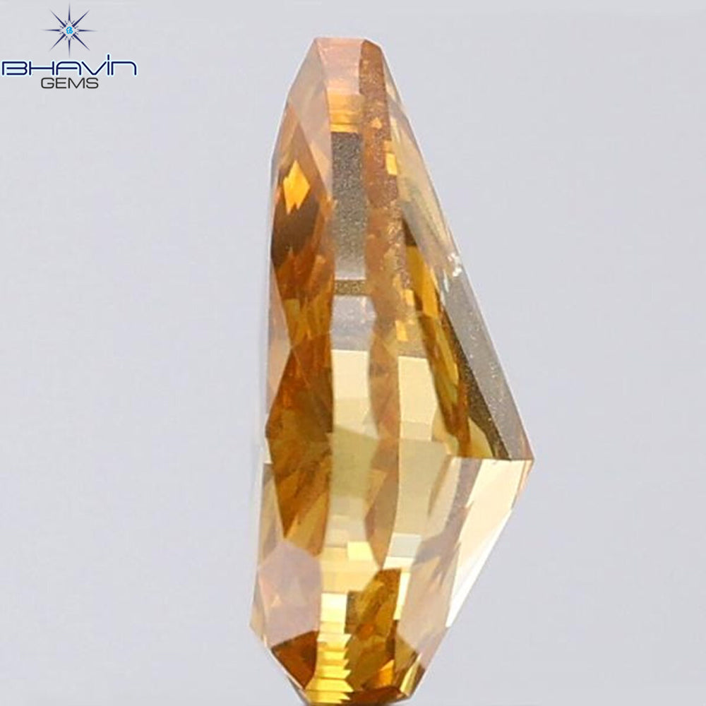 1.03 CT ペアシェイプ 天然ダイヤモンド オレンジカラー SI1 クラリティ (8.13 MM)