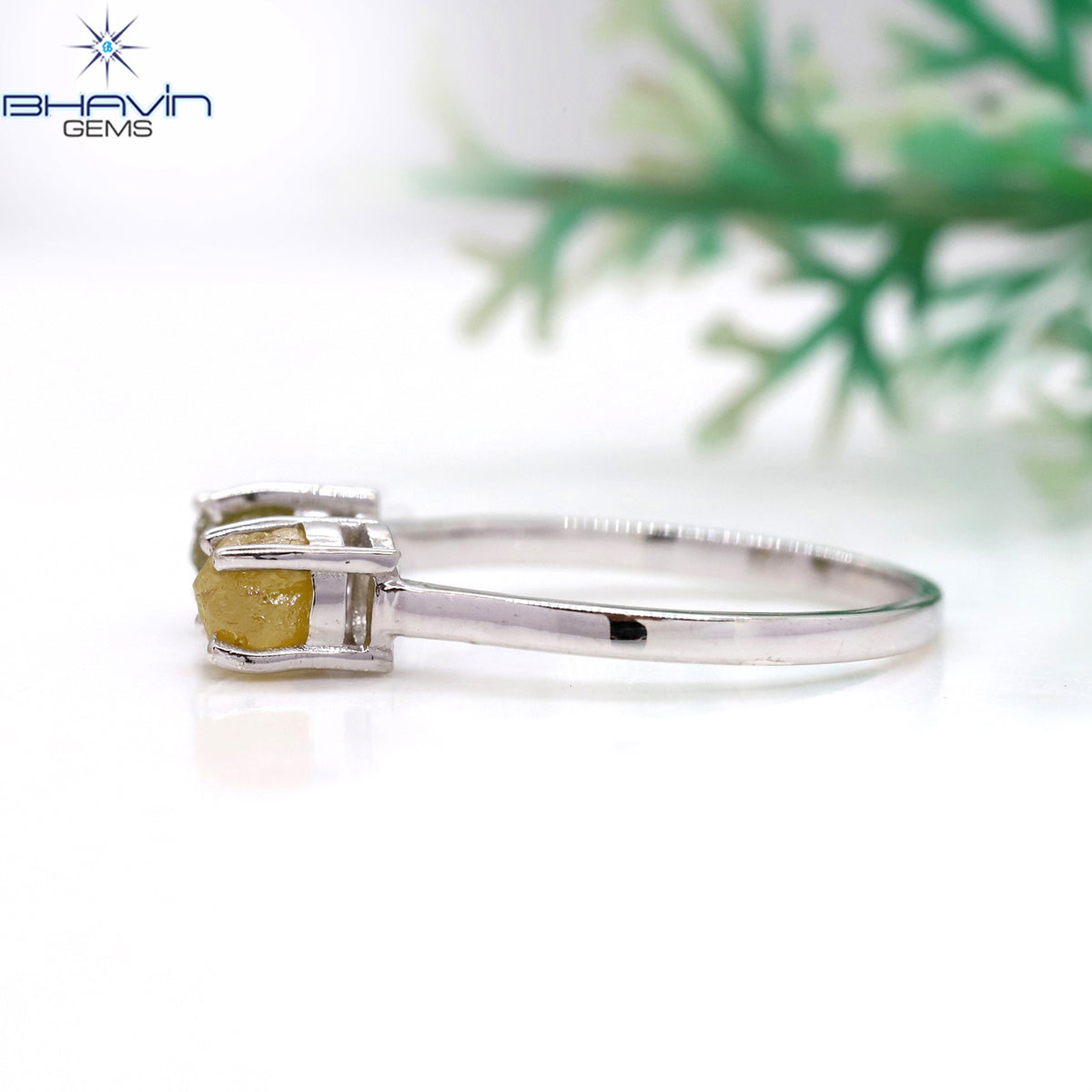 Natural Raw Diamond Open Cuff Ring