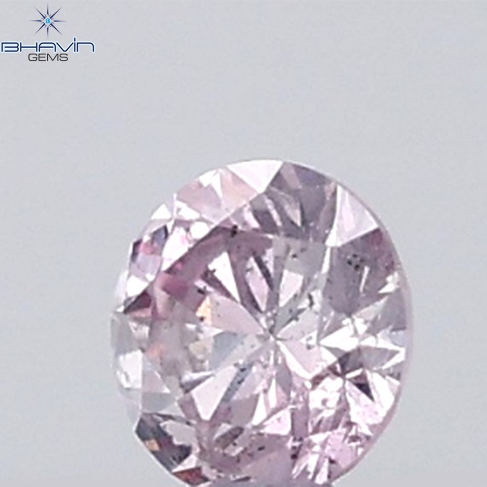 0.18 CT ラウンド ローズ カット シェイプ 天然ダイヤモンド ピンク色 I2 クラリティ (3.86 MM)