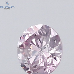 0.18 CT ラウンド ローズ カット シェイプ 天然ダイヤモンド ピンク色 I2 クラリティ (3.86 MM)