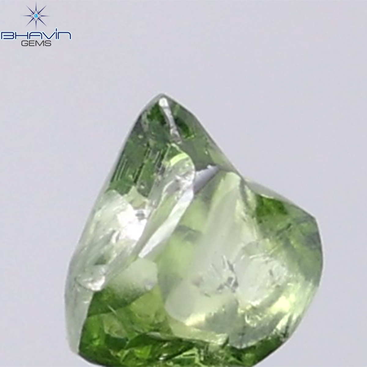 1.06 CT Natural Rough Diamond Enhanced Green Color Clarity VS (6.09 MM)