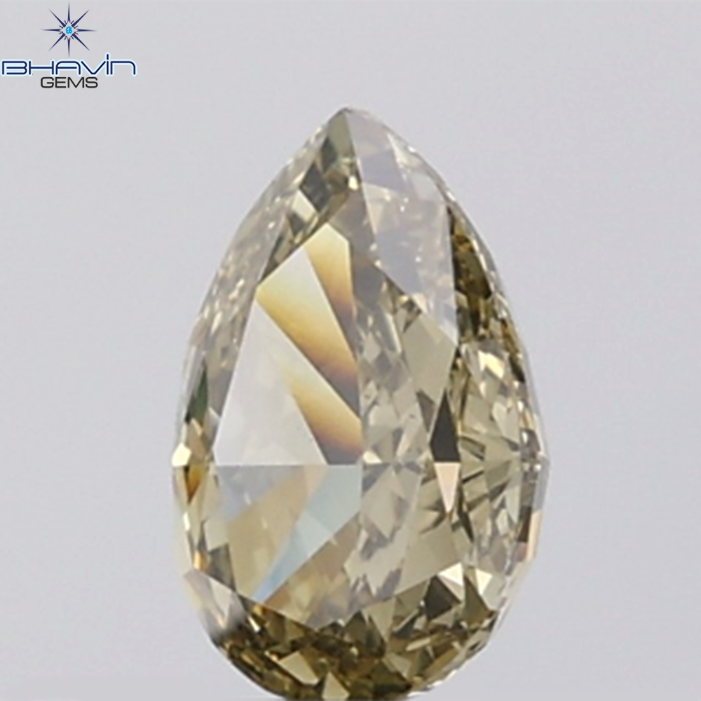 1.02 CT Pear Diamond Natural Green Color VS1 Clarity (7.83 MM)