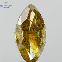 0.60 CT Marquise Shape Natural Diamond Green (Chameleon) Color I3 Clarity (7.67 MM)