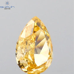 0.28 CT Pear Shape Natural Diamond Orange Color SI2 Clarity (5.16 MM)