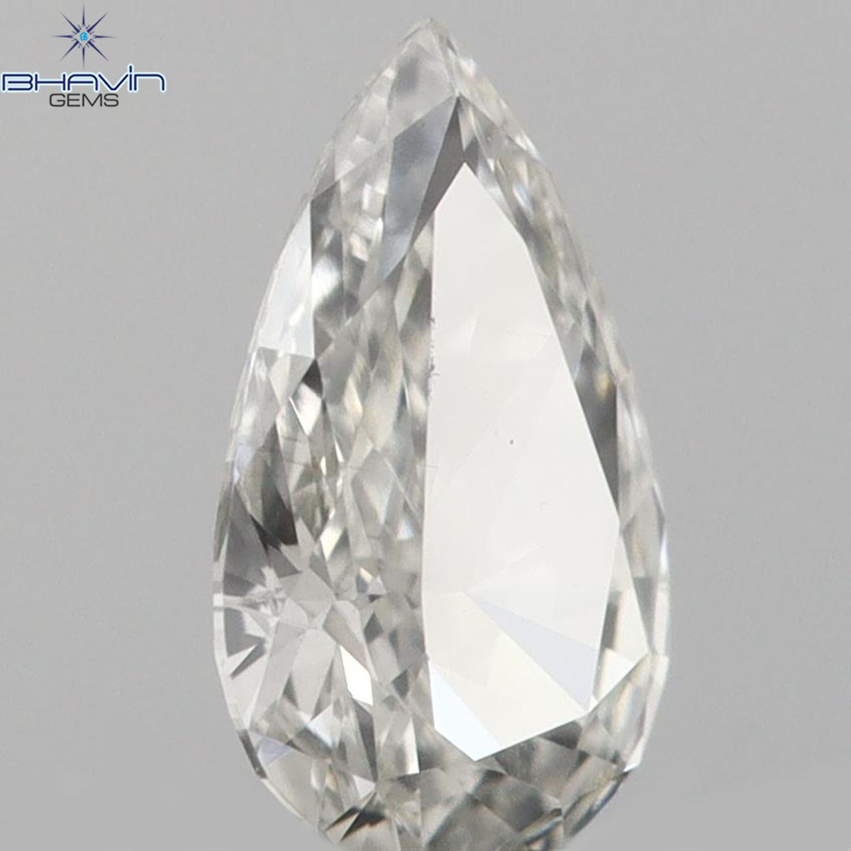 0.13 CT ペアシェイプ 天然ダイヤモンド グレーカラー VS1 クラリティ (4.72 MM)