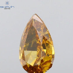 0.29 CT Pear Shape Natural Diamond Orange Color VS2 Clarity (5.36 MM)