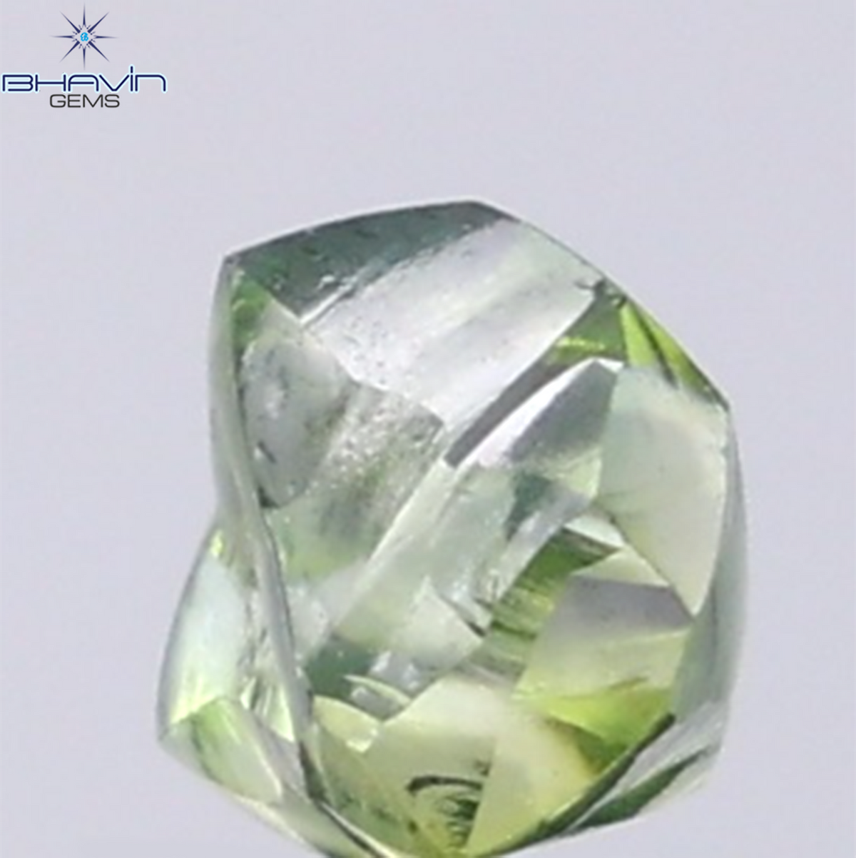 1.38 CT Natural Rough Diamond Enhanced Green Color Clarity VS (6.15 MM)
