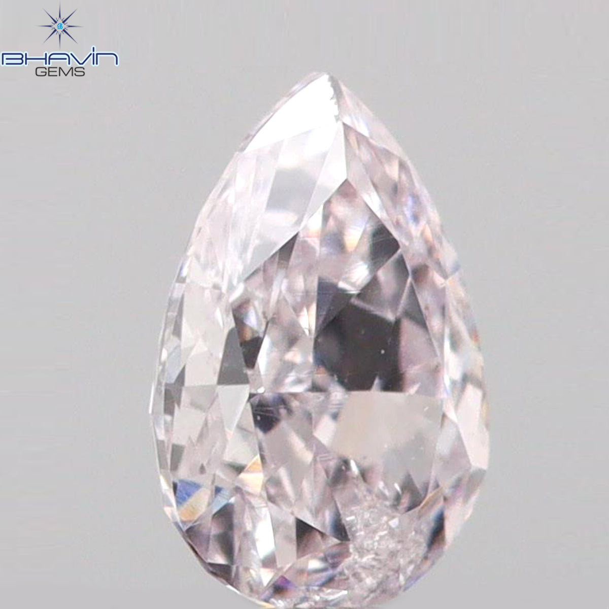 0.17 CT Pear Shape Natural Diamond Pink Color SI1 Clarity (4.40 MM)