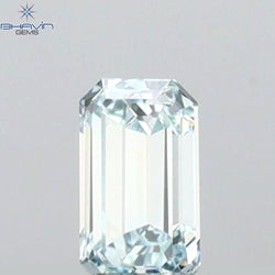 0.17 CT Emerald Shape Natural Diamond Blue Color VS1 Clarity (4.33 MM)