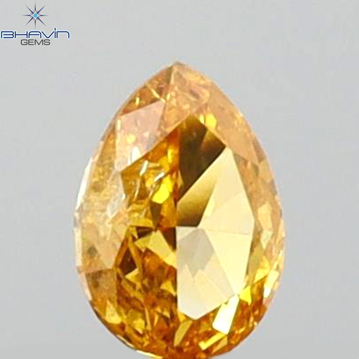 0.10 CT ペアシェイプ 天然ダイヤモンド オレンジカラー SI2 クラリティ (3.63 MM)