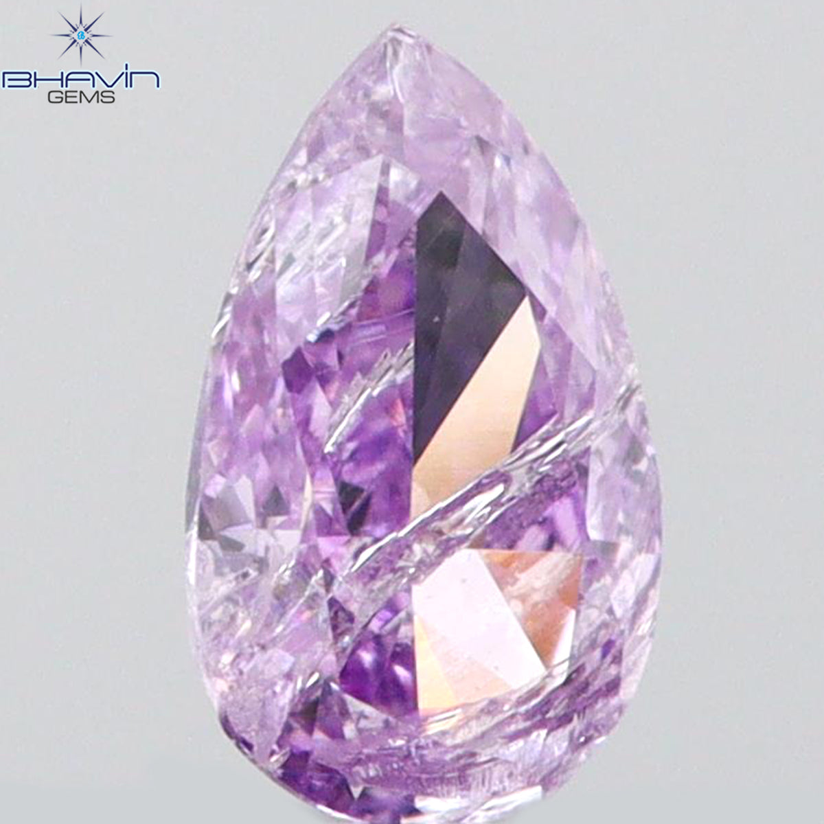 0.10 CT Natural Pear Diamond Pink Color Clarity I2 (4.02 MM)