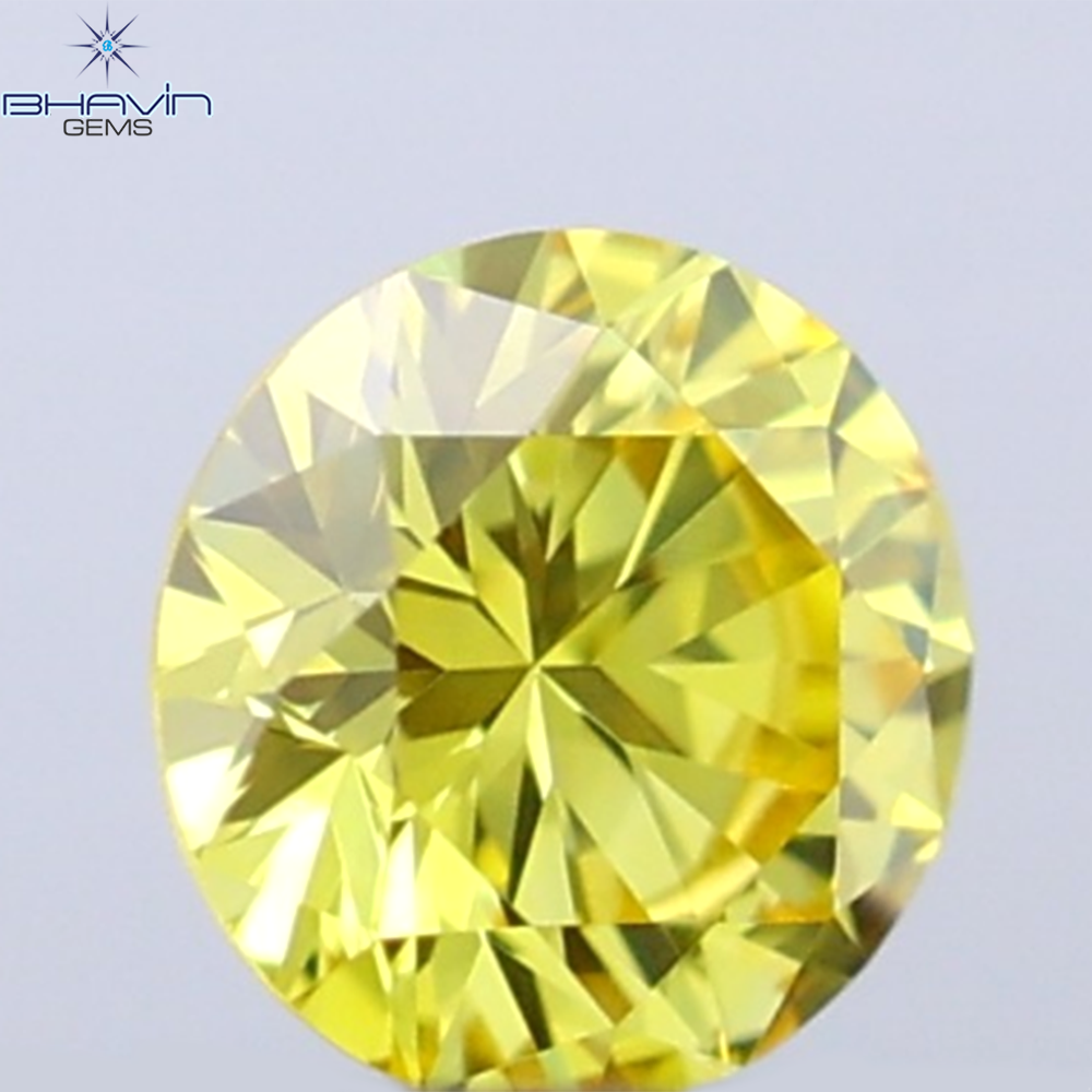 0.07 CT Round Cut Natural Diamond Yellow Color VS1 Clarity