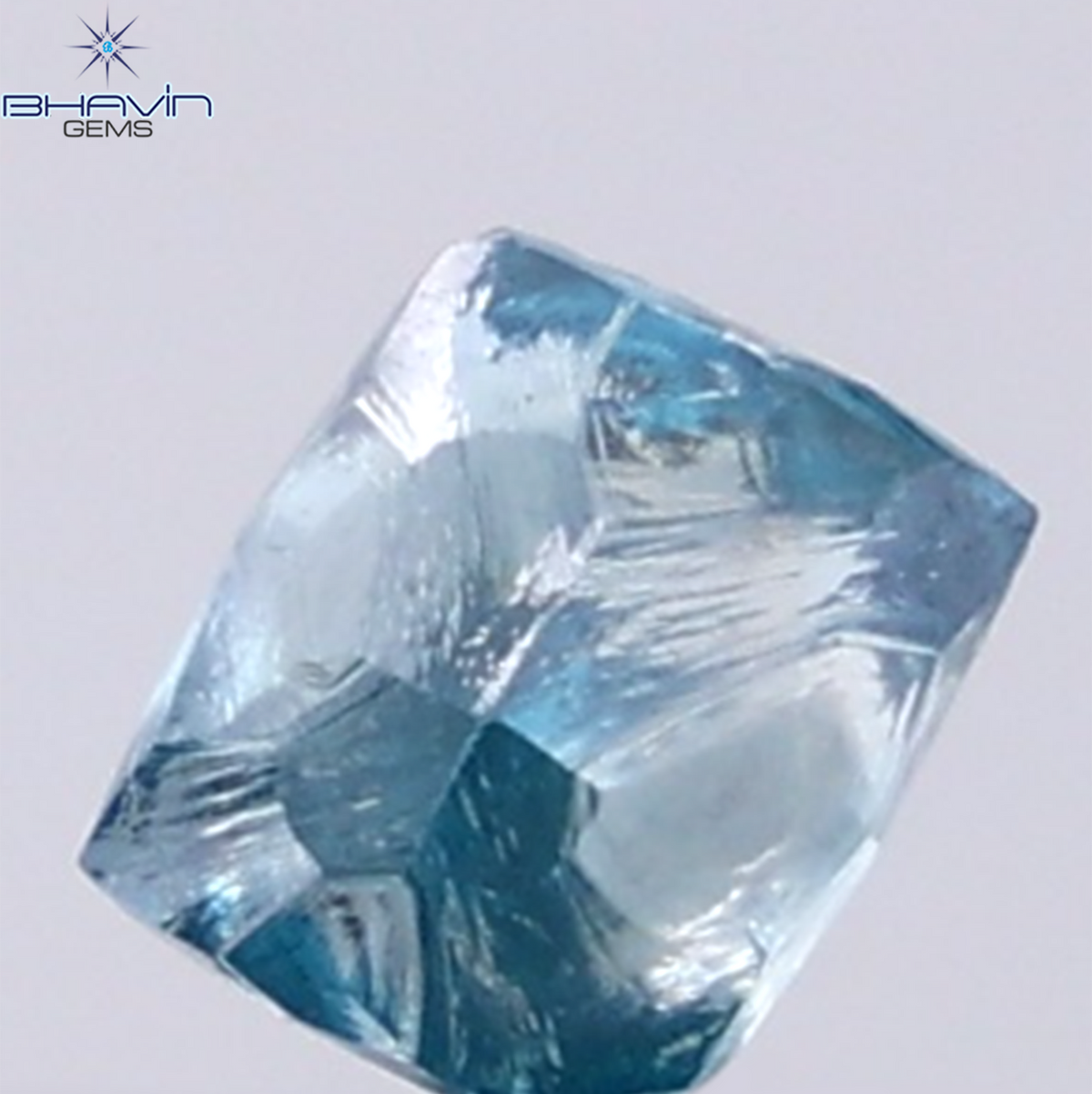 1.16 CT Natural Rough Diamond Enhanced Blue Color Clarity VS (5.40 MM)