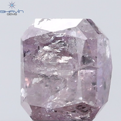 0.74 CT Radiant Diamond Natural Pink Color I3 Clarity (4.93 MM)