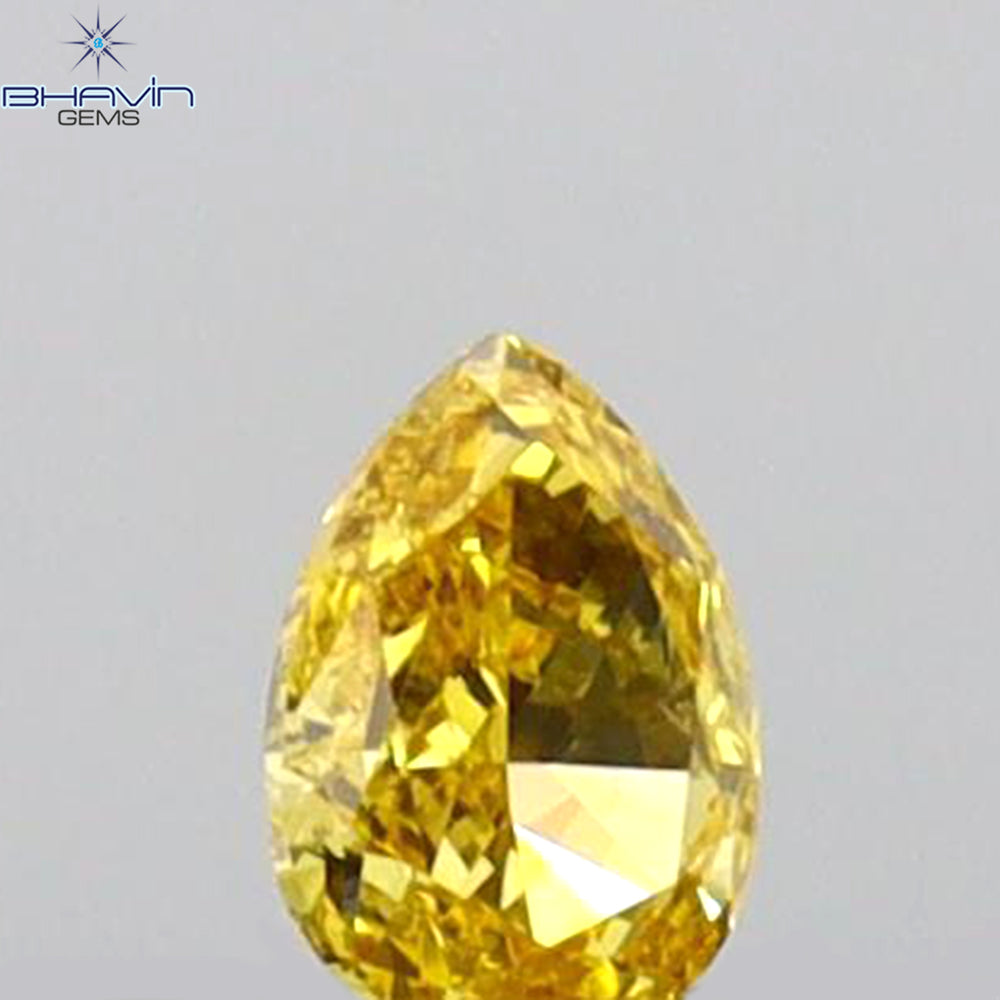 0.08 CT Pear Shape Natural Diamond Orange Color VS1 Clarity (3.19 MM)