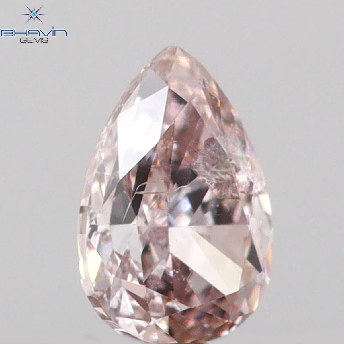 0.16 CT ペアシェイプ 天然ダイヤモンド ピンクカラー SI2 クラリティ (4.03 MM)