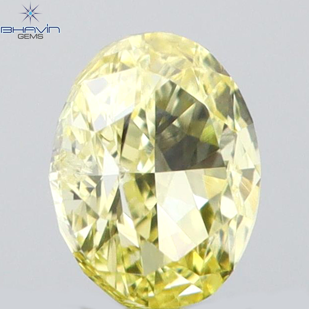0.15 T Oval Shape Natural Diamond Yellow Color SI1 Clarity (3.84 MM)