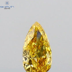 0.07 CT Pear Shape Natural Diamond Orange Yellow Color VS1 Clarity (3.84 MM)