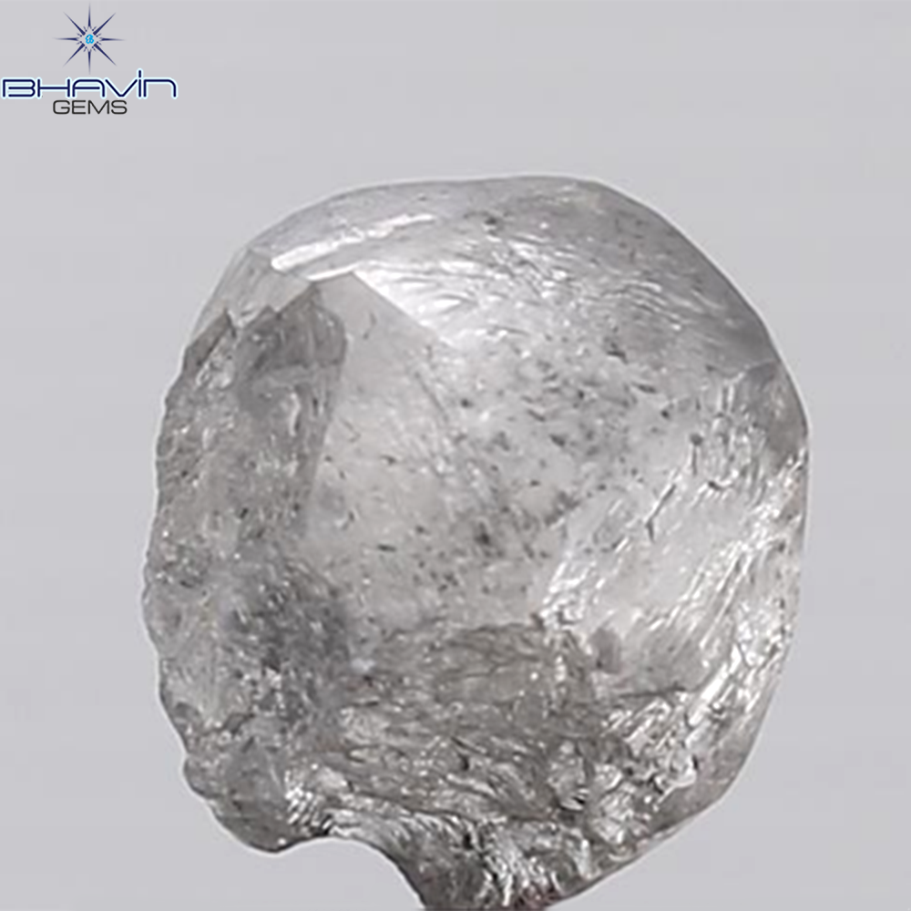 2.05 CT Rough Shape Natural Diamond Salt And Papper Color I3 Clarity (7.80 MM)