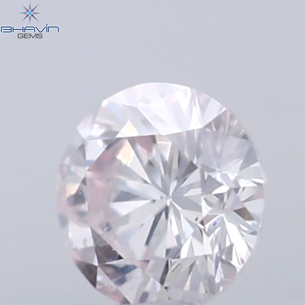 0.18 CT ラウンド ローズ カット シェイプ 天然ダイヤモンド ピンク色 I2 クラリティ (3.86 MM)