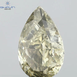 1.01 CT Pear Shape Natural Diamond Green Yellow Color SI1 Clarity (7.97 MM)